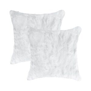 Natural Home Decor Classic Rabbit Pillow | 2-Piece | White | 18"x18"